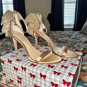 Jessica Simpson Gold Strappy Heels